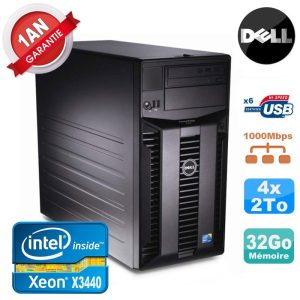 Serveur DELL PowerEdge T310 Xeon Quad Core X3440 32Go Ram Ecc 4x 2To SATA