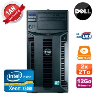 Serveur DELL PowerEdge T310 Xeon Quad Core X3460 12Go Ram Ecc 2x 2To SATA